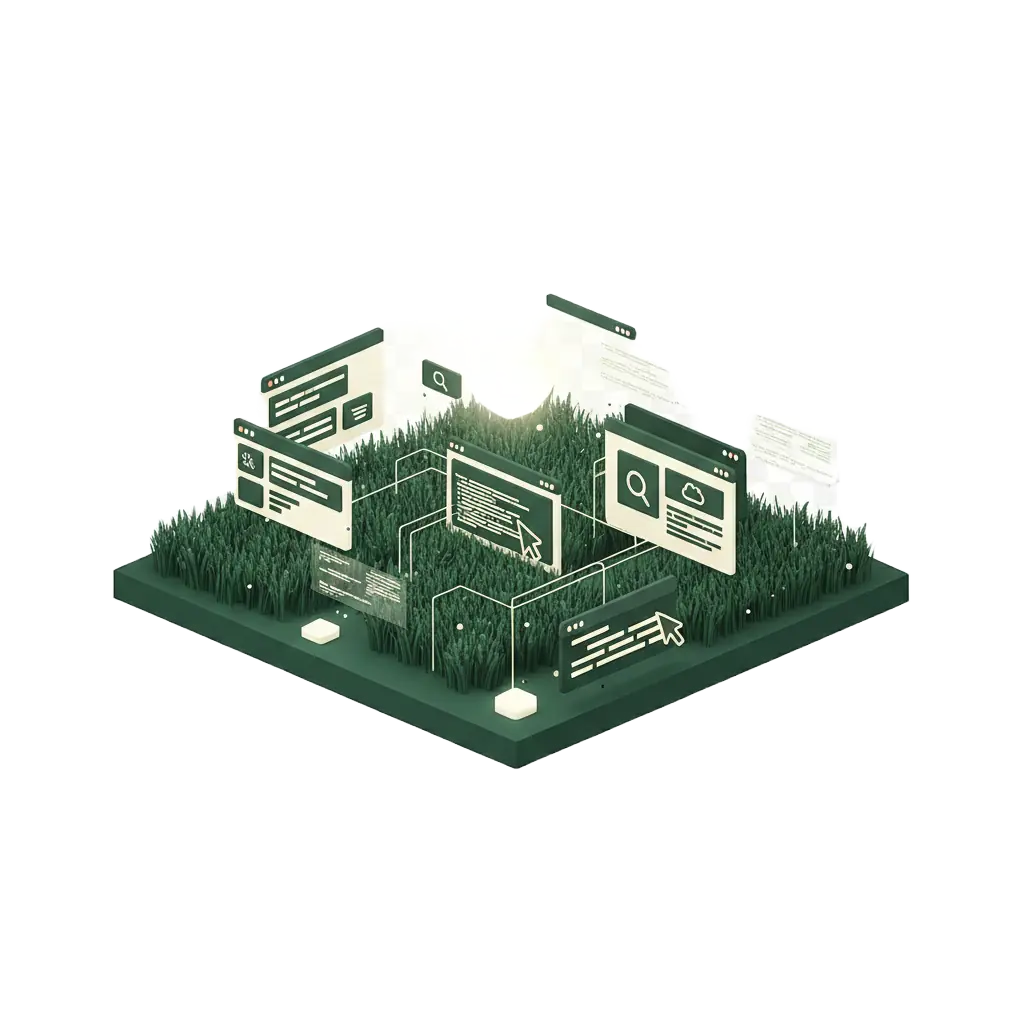 Illustration av modern och jordnära webbmiljö