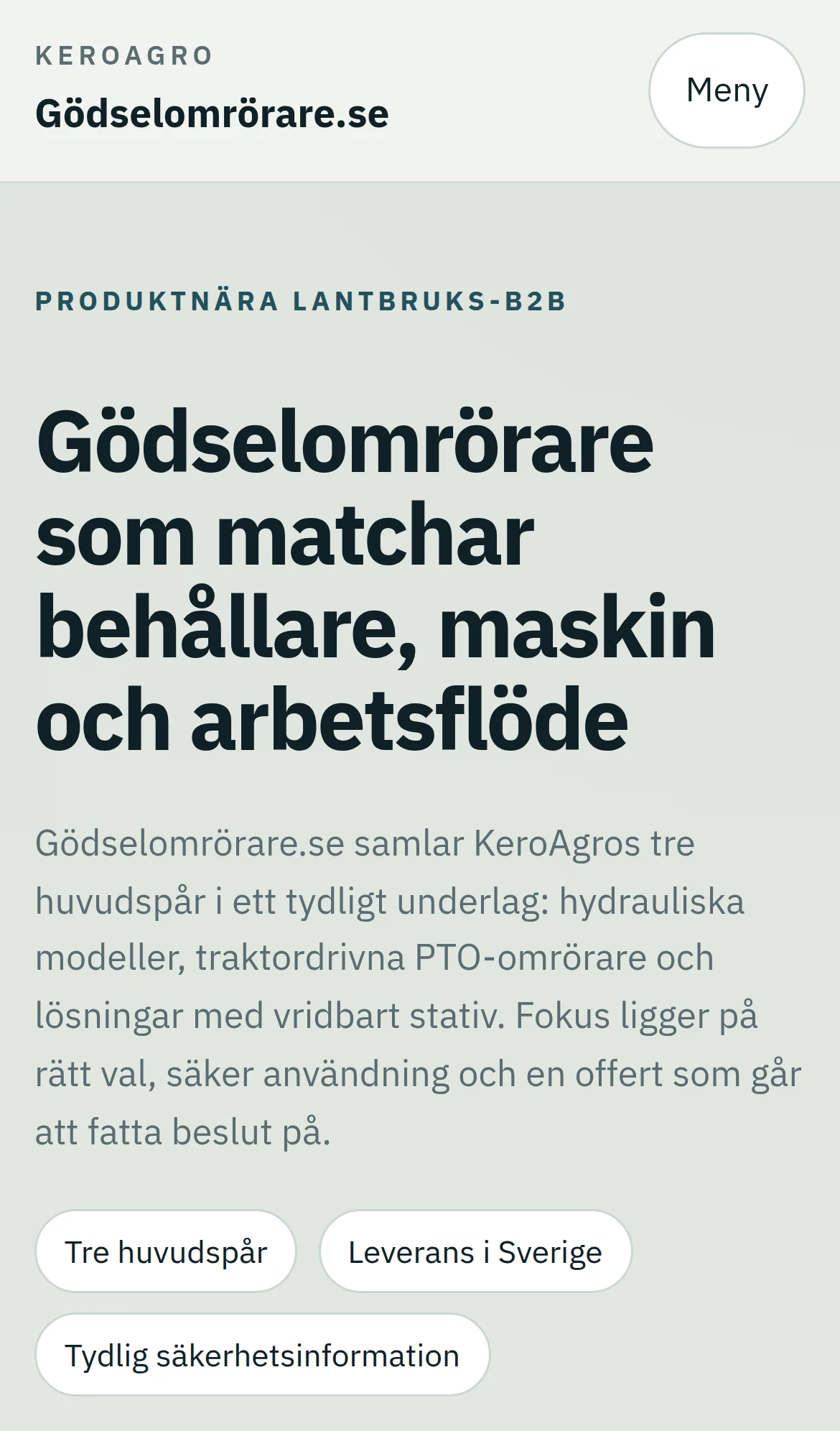 Mobilvy av gödselomrörare.se