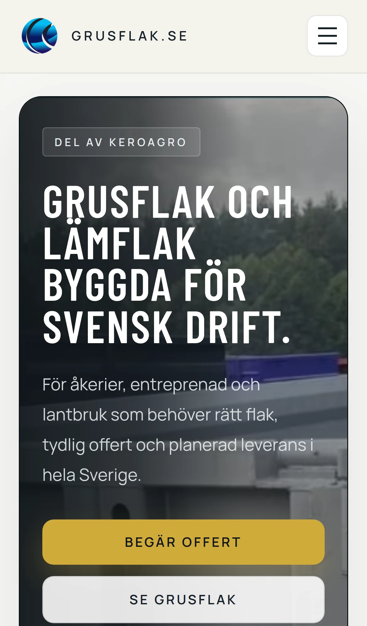 Mobilvy av grusflak.se