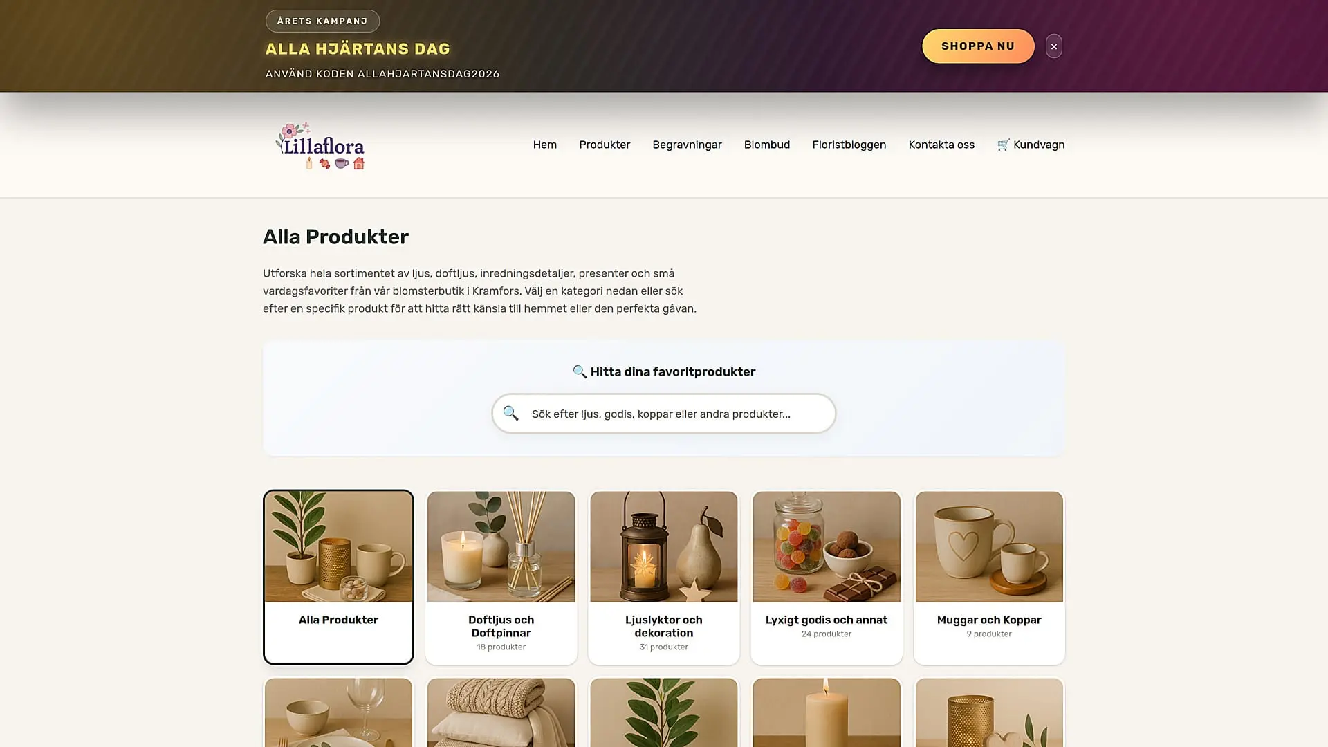 Screenshot of lillaflora.nu